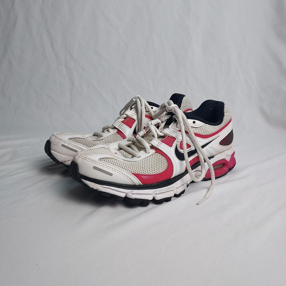 Nike Air Running Shoes Womens 8 White Pink 407275-100 Athletic